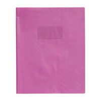 Protège-cahier grain cuir 20/100ème 17x22 violet + porte étiquette - Image principale