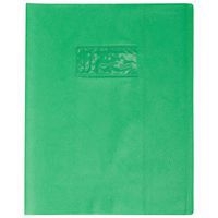 Protège-cahier grain cuir 20/100ème 17x22 vert clair + porte étiquette - Image principale