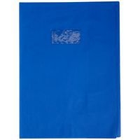 Protège-cahier grain cuir 20/100ème 21x29,7 bleu + porte étiquette - Image principale