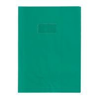 Protège-cahier grain cuir 20/100ème 21x29,7 vert + porte étiquette - Image principale