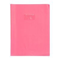 Protège-cahier grain cuir 20/100ème 21x29,7 rose + porte étiquette - Image principale