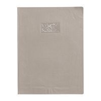 Protège-cahier grain cuir 20/100ème 21x29,7 gris + porte étiquette - Image principale