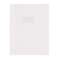 Protège-cahier grain cuir 20/100ème 21x29,7 blanc + porte étiquette - Image principale