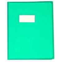 Protège-cahier Cristal Luxe 22/100ème 17x22 transparent vert + porte étiquette - Image principale