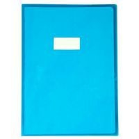 Protège-cahier Cristal Luxe 22/100ème 21x29,7 transparent bleu + porte étiquette - Image principale