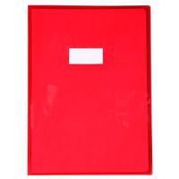 Protège-cahier Cristal Luxe 22/100ème 21x29,7 transparent rouge + porte étiquette - Image principale