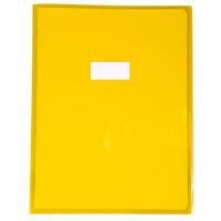 Protège-cahier Cristal Luxe 22/100ème 24x32 transparent jaune + porte étiquette - Image principale