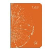 FOREVER premium carnet piqué 14,8x21cm 90g recyclé 96p ligné orange rouille - Image principale