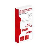 Bloc encollé de 50 enveloppes adhésives 110x220 80g - Image principale