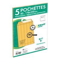 5 pochettes auto.adh 176x250 Kraft Adour 90g ss cello extra résistant - Image principale