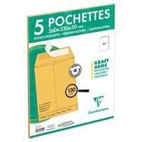 5 pochettes soufflet 260x330x30 Kraft armé 130g ss film - Image principale
