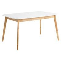Table Kenna 140x90 cm extensible blanc/Chêne - Image principale