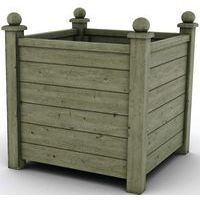 Jardinière Ventoux carrée 95x95x95 cm avec boules - pin traité - Image principale