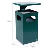 Cendrier-poubelle 72L / Vert - Manutan - Image 3