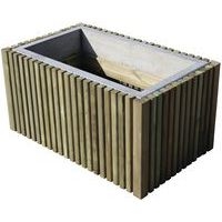 Jardinière Prométhée 100 x 60 x 50 cm - pin / ornement béton gris - Image principale