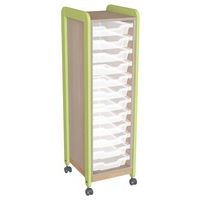 Meuble sur roulettes 1 colonne 12 casiers Lili hauteur 137 cm coloris vert - Image principale