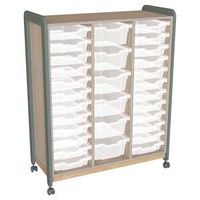 Meuble colonnes à casiers Lili 3 col/24+6 casiers Ht 137 cm kaki - Image principale