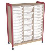 Meuble colonnes à casiers Lili 3 col/24+6 casiers Ht 137cm corail - Image principale