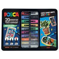 Mallette 20 marqueurs POSCA POP COLOURS, couleurs classiques - Image principale
