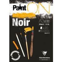 Bloc Paint'On Noir collé en tête 20 feuilles 250g A3 - Image principale