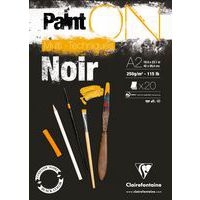 Bloc Paint'On Noir collé en tête 20 feuilles 250g A2 - Image principale
