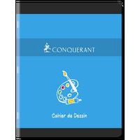 CONQUERANT Cahier Dessin 17x22cm Réglure Unie Blanche 16 Pages Agrafées Couverture Carte Coloris Assortis - Image 2