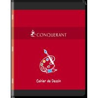 CONQUERANT Cahier Dessin 17x22cm Réglure Unie Blanche 16 Pages Agrafées Couverture Carte Coloris Assortis - Image 6