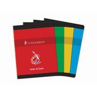 CONQUERANT Cahier Dessin 17x22cm Réglure Unie Blanche 16 Pages Agrafées Couverture Carte Coloris Assortis - Image principale