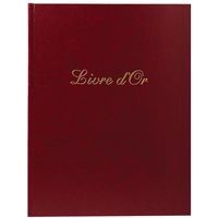 Livre d'or cuir alpille 140 pges ivoire 26x22cm vertical rouge - Image principale