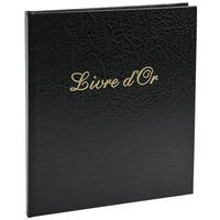 Lot de 3 livres d'or Balacron + titre 140 pages blanches 21x19cm vertical noir - Image principale