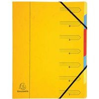 Lot de 12 Trieur agrafé avec élastiques 7 compartiments - Jaune - Image principale