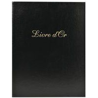 Lot de 2 livres d'or + titre 100 pages blanches 27x22cm vertical noir - Image principale