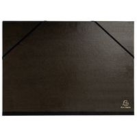 Lot de 4 Carton à dessin kraft noir vernis avec élastiques et 3 rabats - Image principale