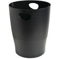 Lot de 8 Corbeille à papier ECOBIN 15 litres avec poignées noir - Image principale