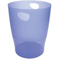 Lot de 8 Corbeille à papier 15 litres ECOBIN bleu glacé transparent - Image principale