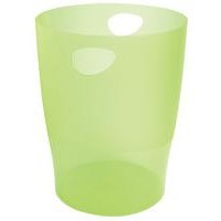 Lot de 8 Corbeille à papier 15 litres ECOBIN vert pomme transparent - Image principale