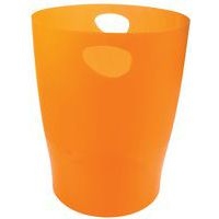 Lot de 8 Corbeille à papier 15 litres ECOBIN tangerine transparent - Image principale