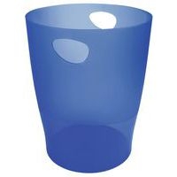 Lot de 8 Corbeille à papier 15 litres ECOBIN bleu océan translucide - Image principale