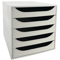 Caisson ecobox 5 tiroirs office gris - Image principale