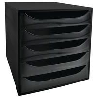 Caisson ecobox 5 tiroirs office noir - Image principale