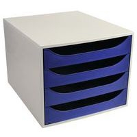 Caisson ecobox 4 tiroir gris/bleu nuit - Image principale