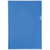 Etui carton de 100 poch. coin pvc lisse  hr 13/100e A4 bleu - Image principale