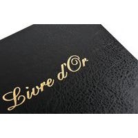 Lot de 3 livres d'or Balacron + titre 140 pages blanches 21x19cm vertical noir - Image 4