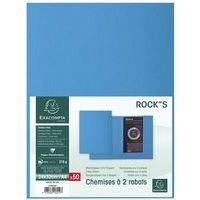 Lot de 5 paquets de 50 chemisess 2 rabats ROCK''S 210 - 24x32cm bleu - Image 3