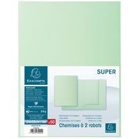 Lot de 5 paquets de 50 chemisess 2 rabats SUPER 210 - 24x32cm - vert - Image 3
