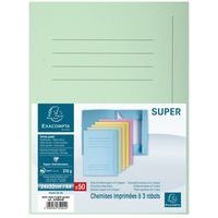 Paquet 50 chem.  imprim. 3 rab. super 210 couleur vert clair - Image 2