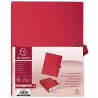 Lot de 25 chem. dos extensible papier toilé 24x32cm filmée par 5 rouge - Image 3