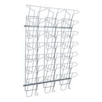 Présentoir mural en fil métal 21 compartiments A4 gris métal - Image principale