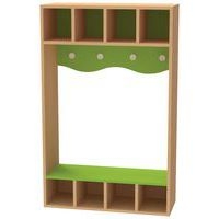 Vestiaire 4 casiers haut hêtre vert-Bessière - Image principale