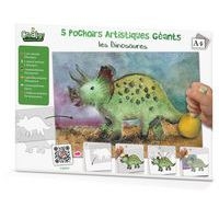 Lot 5 pochoirs artistiques 2 en 1 - Dinosaures - Image principale